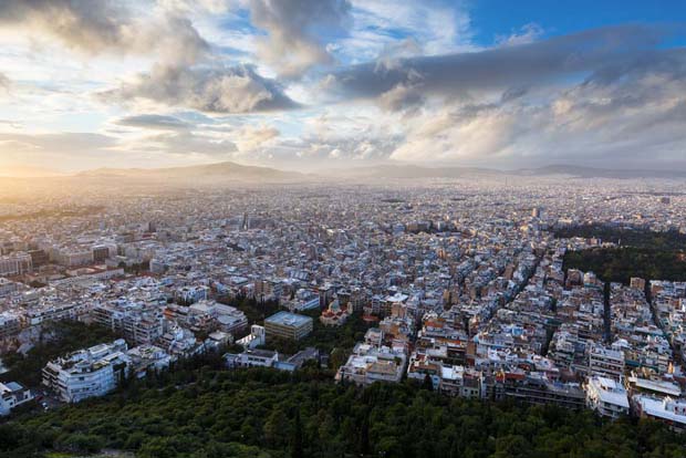 Lycabettus view of Athens Greece