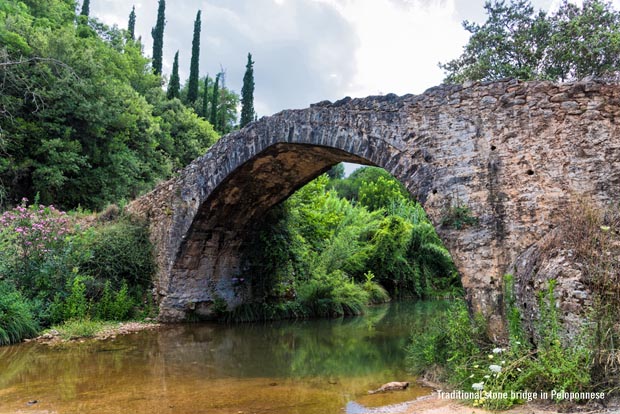 traditional stone bridge in Peloponnese