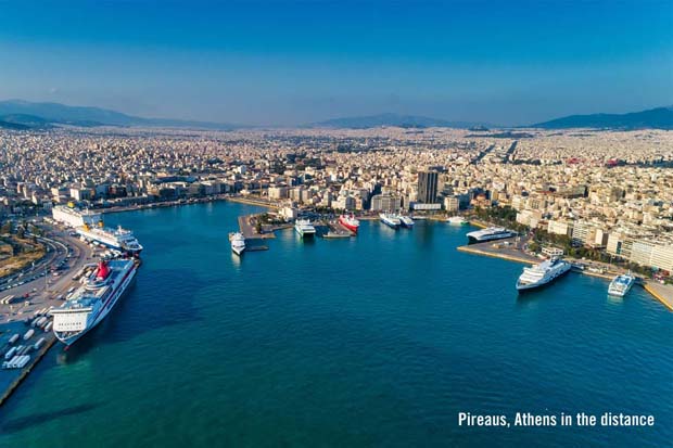 Pireaus Port at Athens Greece