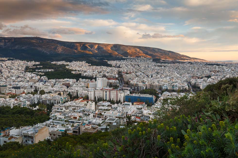 Sundown in Athens Greece