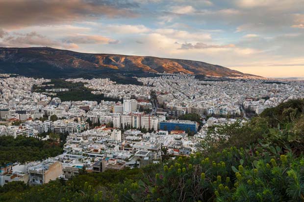 Athens Greece City sundown