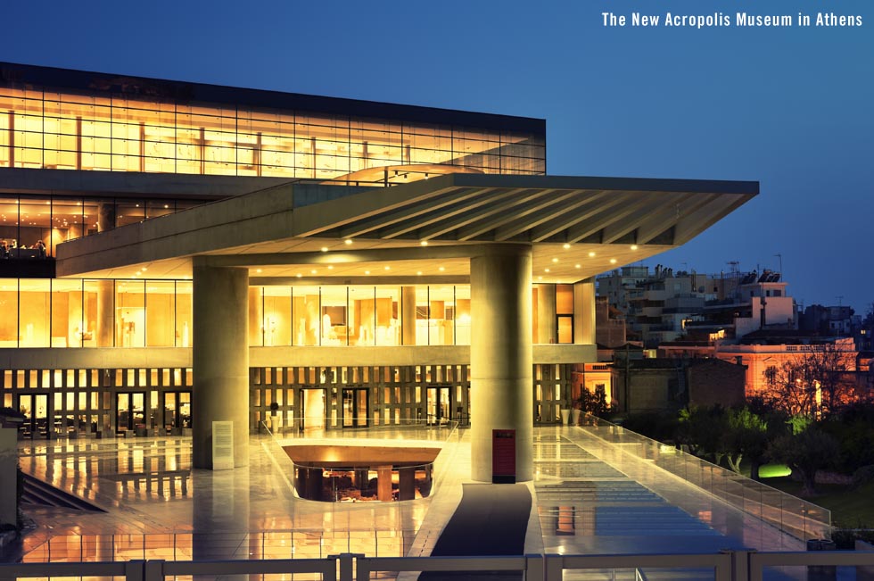 New Acropolis Museum in Athens at night