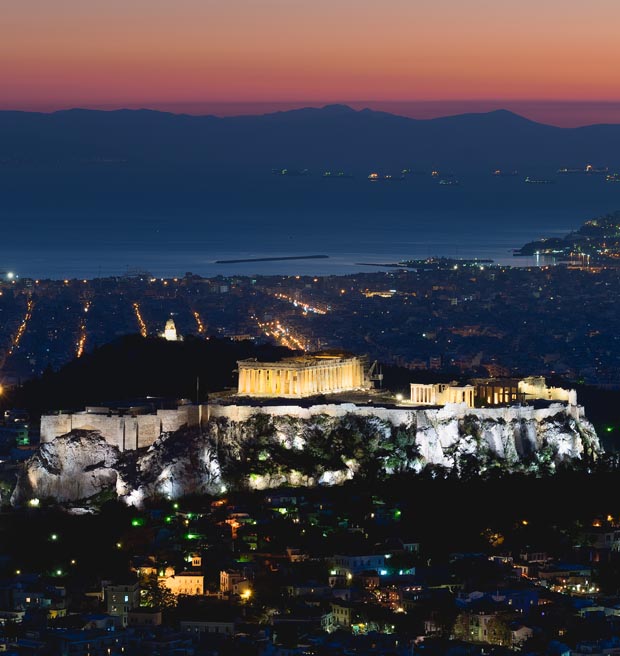 Athens Greece by Night - Scropolis