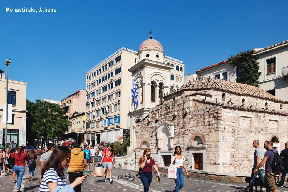 Monastiraki in Athens Greece