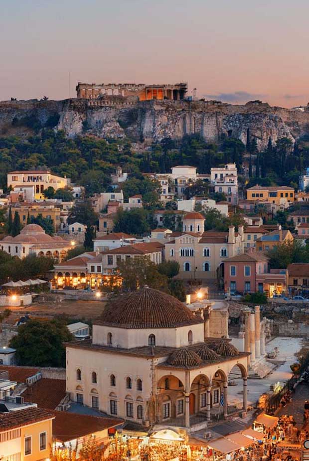 Parthenon Acropolis Greece dusk light