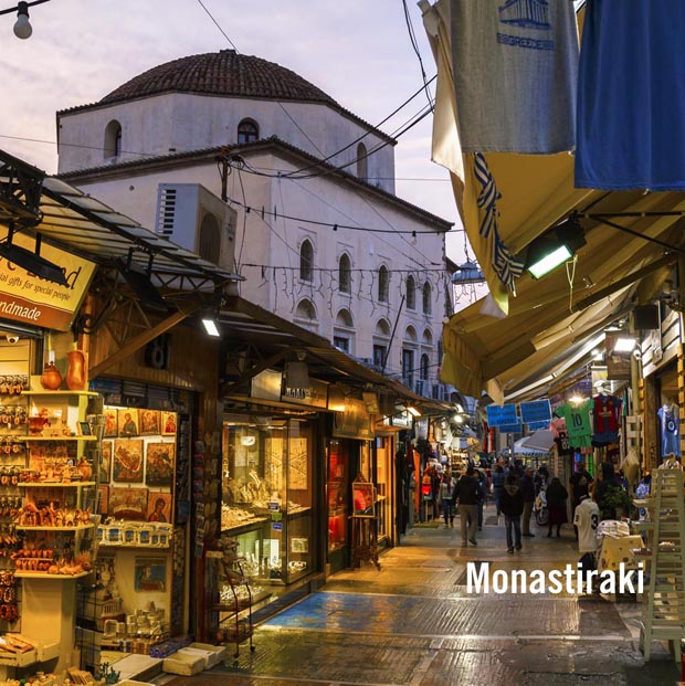 Monastiraki in Athens Greece