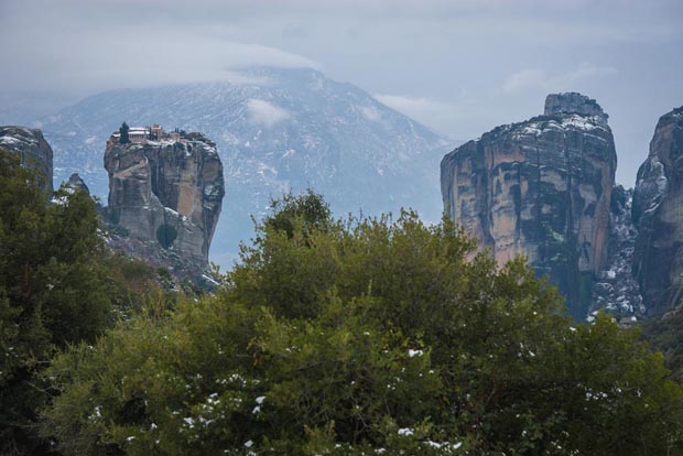 Meteora and Snow