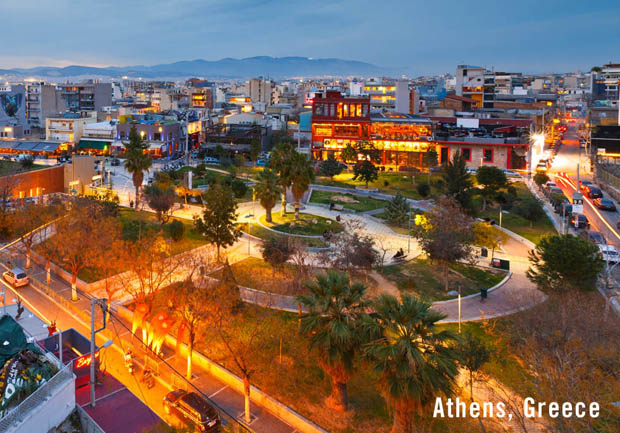 Twilight in Athens Greece