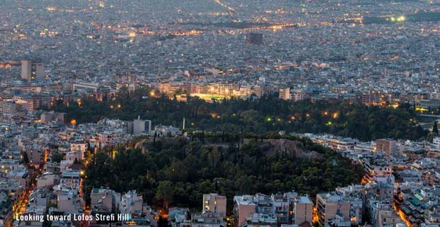 Strefi Hill Athens Greece Night