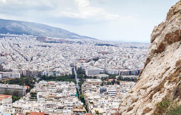 Athens Greece view from Ymittos