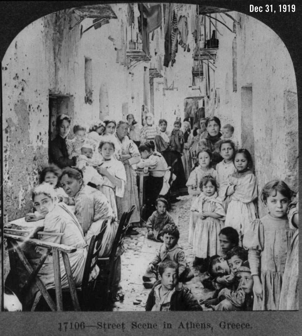 Street scene in Athens Greece December 1919