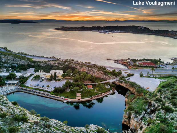 Lake Vouliagmeni  to the south of Athens