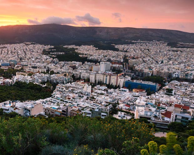 Athens Greece Nightfall