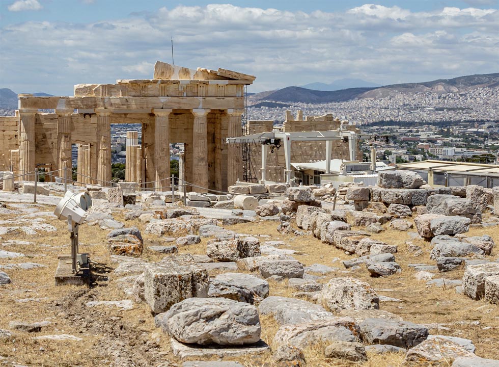 Acropolis and Parthenon over Athens Greece