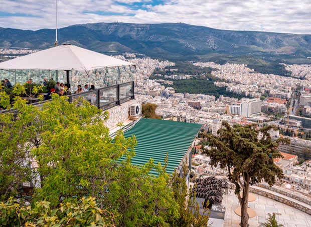 Atop Lycabettus looking to Ymittos and Athens