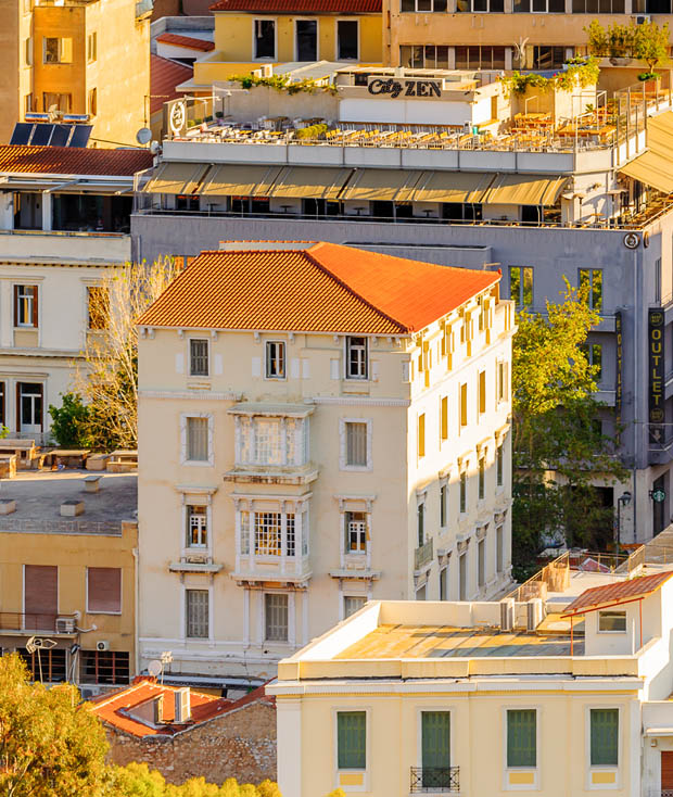 Building in the city of Athens Greece