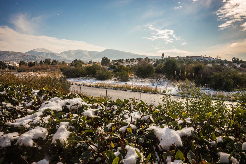 Snow in Athens