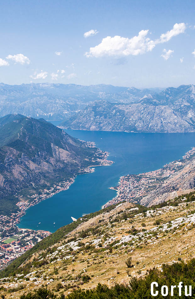 Mountains and water on Corfu Island