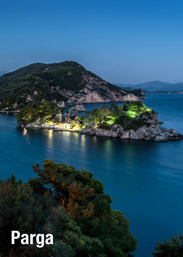 Parga coast at night, Greece