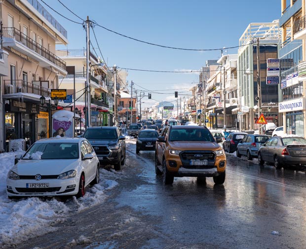 Snow on Athens Street