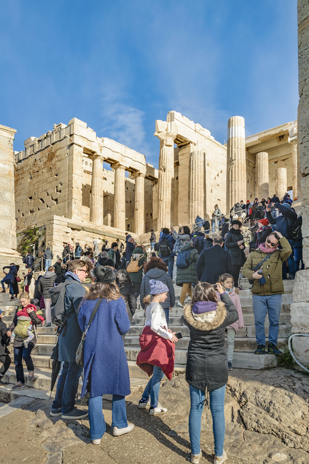 Tourists at Acropolis