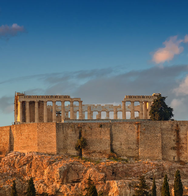 Acropolis Mount at Sunset