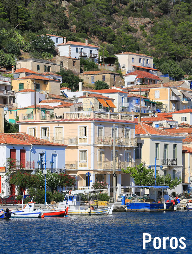 Poros island from the water