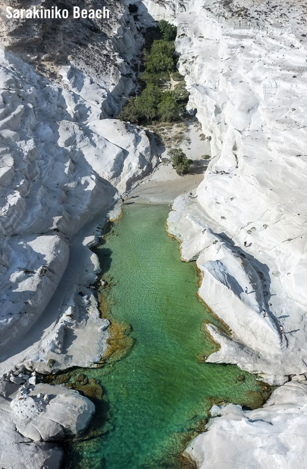 Sarakiniko Beach on Milos island