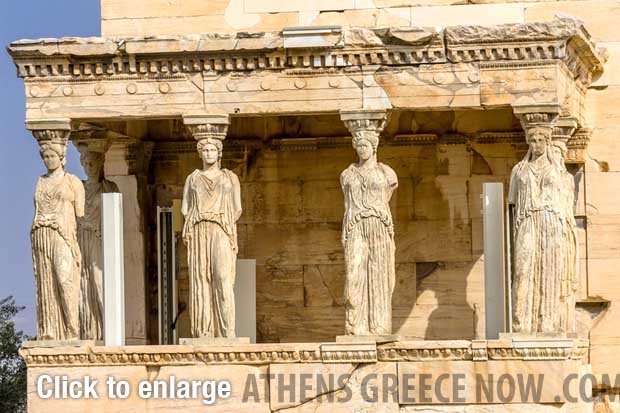 Caryatids at the Acropolis - Parthenon Athens Greece