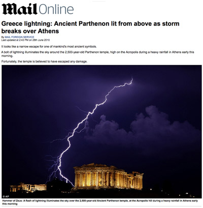 Athens Greece Lightning
