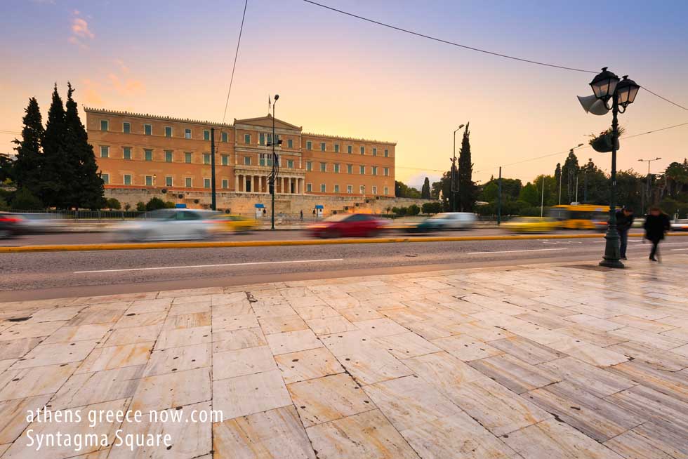Syntagma Square - Evening in Athens Greece