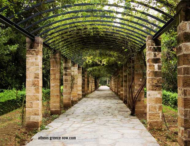 Athens Greece stone walkway arch