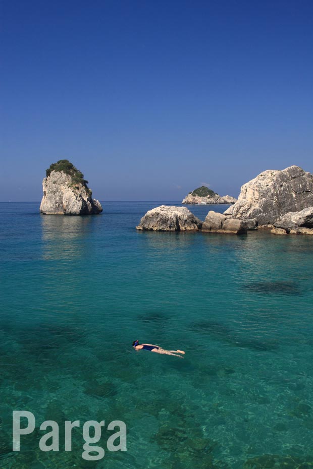 Swimming in the waters near Parga Greece