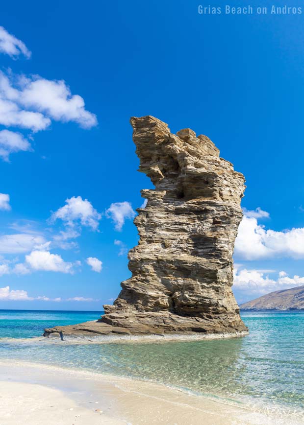 Click image to enlarge - Grias Beach near Korthi on Andros Island Grias Beach near Korthi on Andros Island