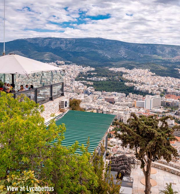 View from atop Lycabettus Hill seeing Athens